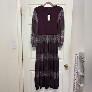 NWT Current Air sweater Paisley Pleated dress S